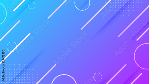 Modern abstract gradient blue purple background with memphis element, minimal geometric template for banner, poster, web design.