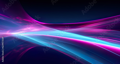 Glowing information highway, data computing, digital data flow on road with motion blur, fast speed transfer Concept of future digital transformation, innovation and agility. Optical cable.