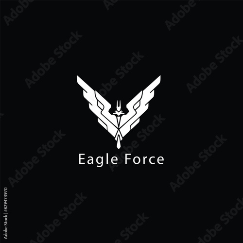 Eagle bird icon. Vector heraldic emblem of powerful wild falcon with stretching clutches. Symbol of eagle hawk predator for sport team mascot shield, company badge, guard service, hunting club label