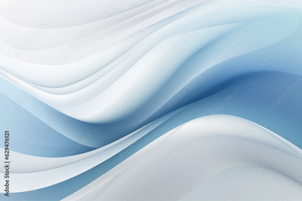 Abstract Blue Wave on Gray Background with Copy Space, Generative AI Abstract Blue Wave on Gray Background with Copy Space, Generative AI
