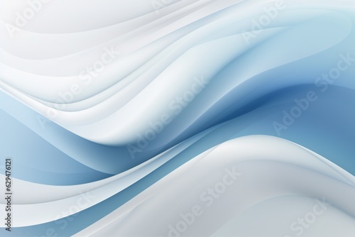 Abstract Blue Wave on Gray Background with Copy Space, Generative AI