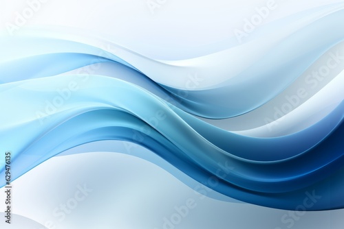 Abstract Blue Wave on Gray Background with Copy Space, Generative AI