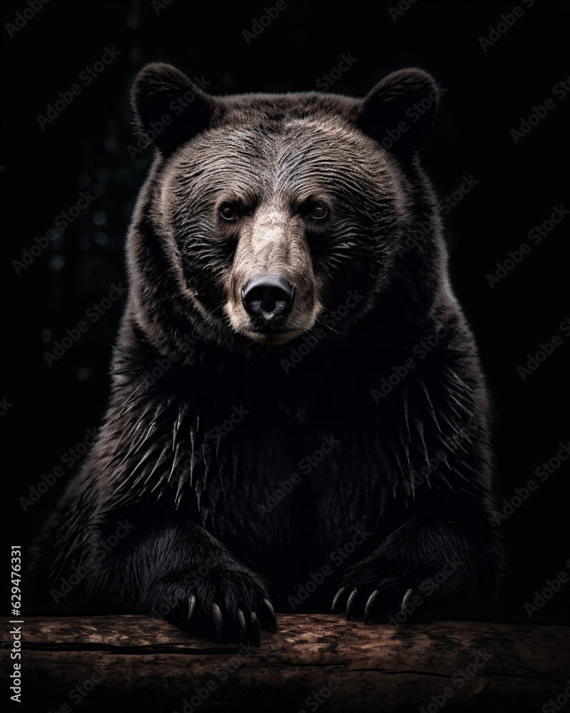 Fototapeta premium Beautiful portrait of a brown bear.