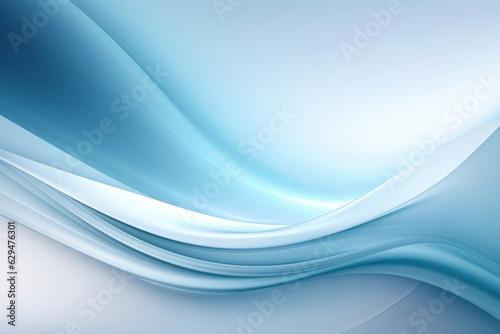 Abstract Light Blue Background with Soft Glowing Lights and Floating Snowflakes, Copy Space, Generative AI