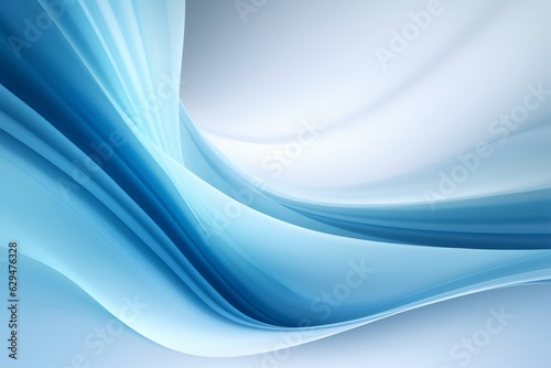 Abstract Light Blue Background with Soft Glowing Lights and Floating Snowflakes, Copy Space, Generative AI