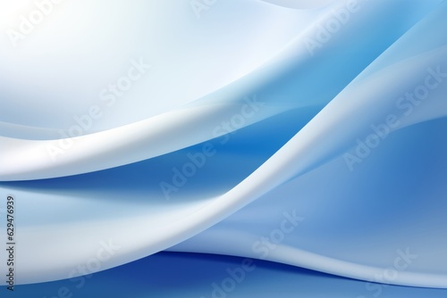 Abstract Winter Wonderland: White and Blue Gradient Background with Elegant Swirls, Generative AI