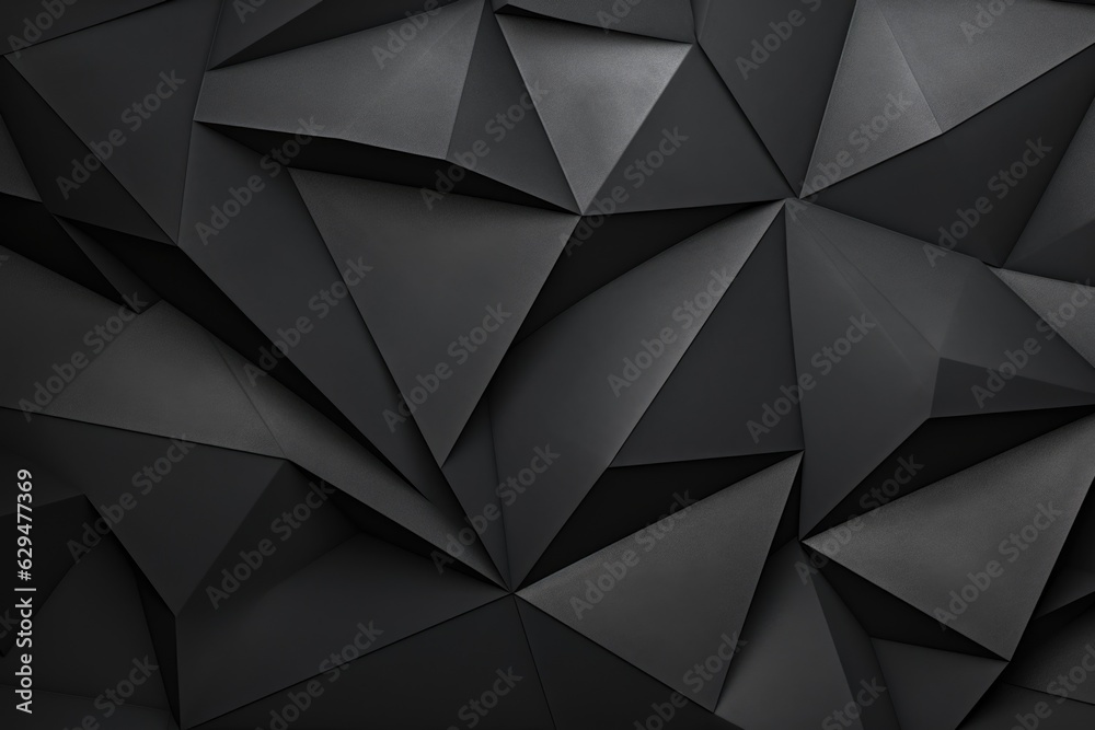 A close-up of a three-dimensional geometric pattern made up of various polygonal shapes in black. The figures are arranged in an abstract, angular composition that creates a sense of depth and texture A close-up of a three-dimensional geometric pattern made up of various polygonal shapes in black. The figures are arranged in an abstract, angular composition that creates a sense of depth and texture