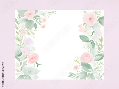 flower wreath wedding invitation card template 
