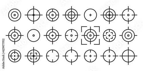 Target line icon set simple design