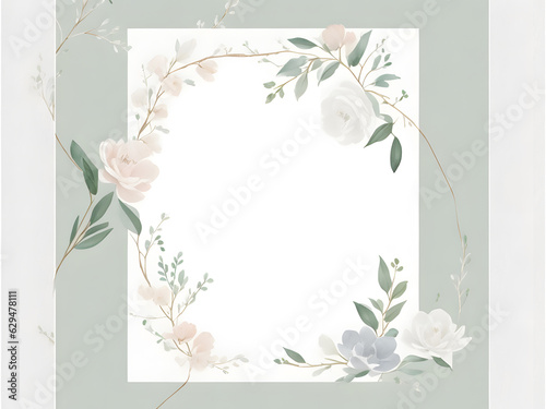 flower wreath wedding invitation card template 