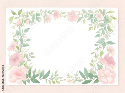 flower wreath wedding invitation card template 