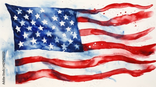 Wallpaper Mural american flag waving in the wind Torontodigital.ca