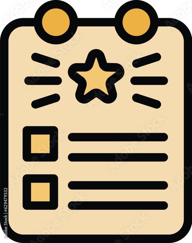 Board wishlist icon outline vector. Love order. Foliar gift color flat