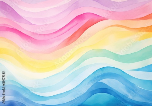 rainbow stripes watercolor background image  waves
