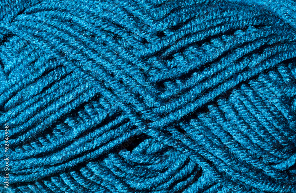 Skein of yarn close up. Turquoise wool blend yarn. Skein of yarn close up. Turquoise wool blend yarn.