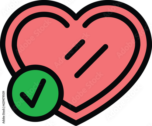 Loving wishlist icon outline vector. Online store. Locator cart color flat