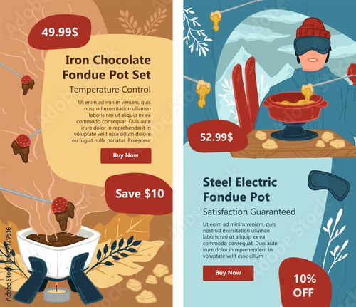 Iron chocolate fondue or steel electric pot set