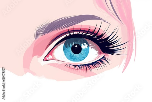 illustration drawn eye close-up on a white background