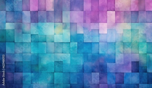 abstract mosaic blue, purple background with squares