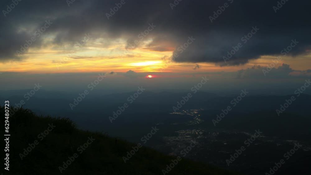 time lapse of Wugongshan Mountain alpine meadow and clouds at sunset, Jiangxi province, China. time lapse of Wugongshan Mountain alpine meadow and clouds at sunset, Jiangxi province, China.
