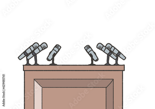 記者会見用の机