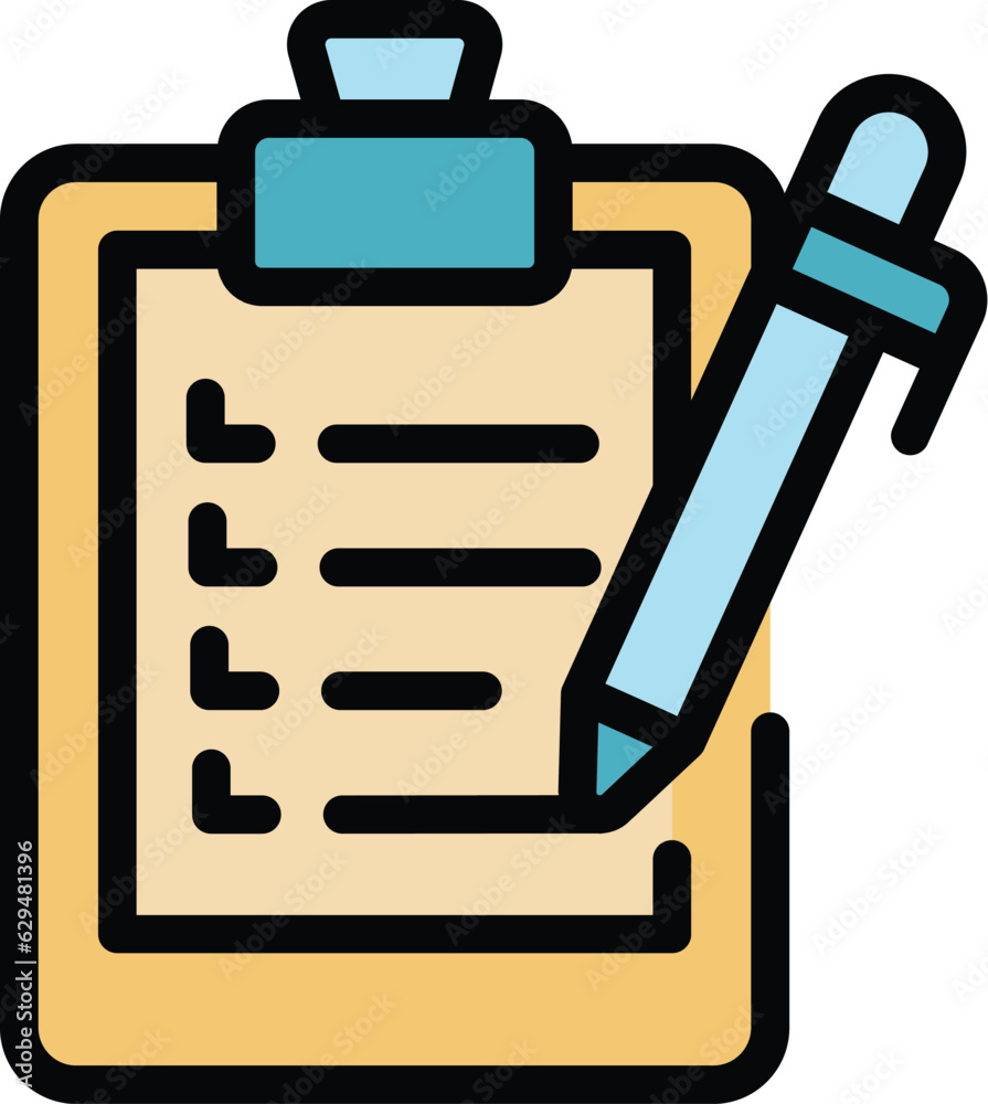 Write wishlist icon outline vector. Journal gift. Store list color flat Write wishlist icon outline vector. Journal gift. Store list color flat