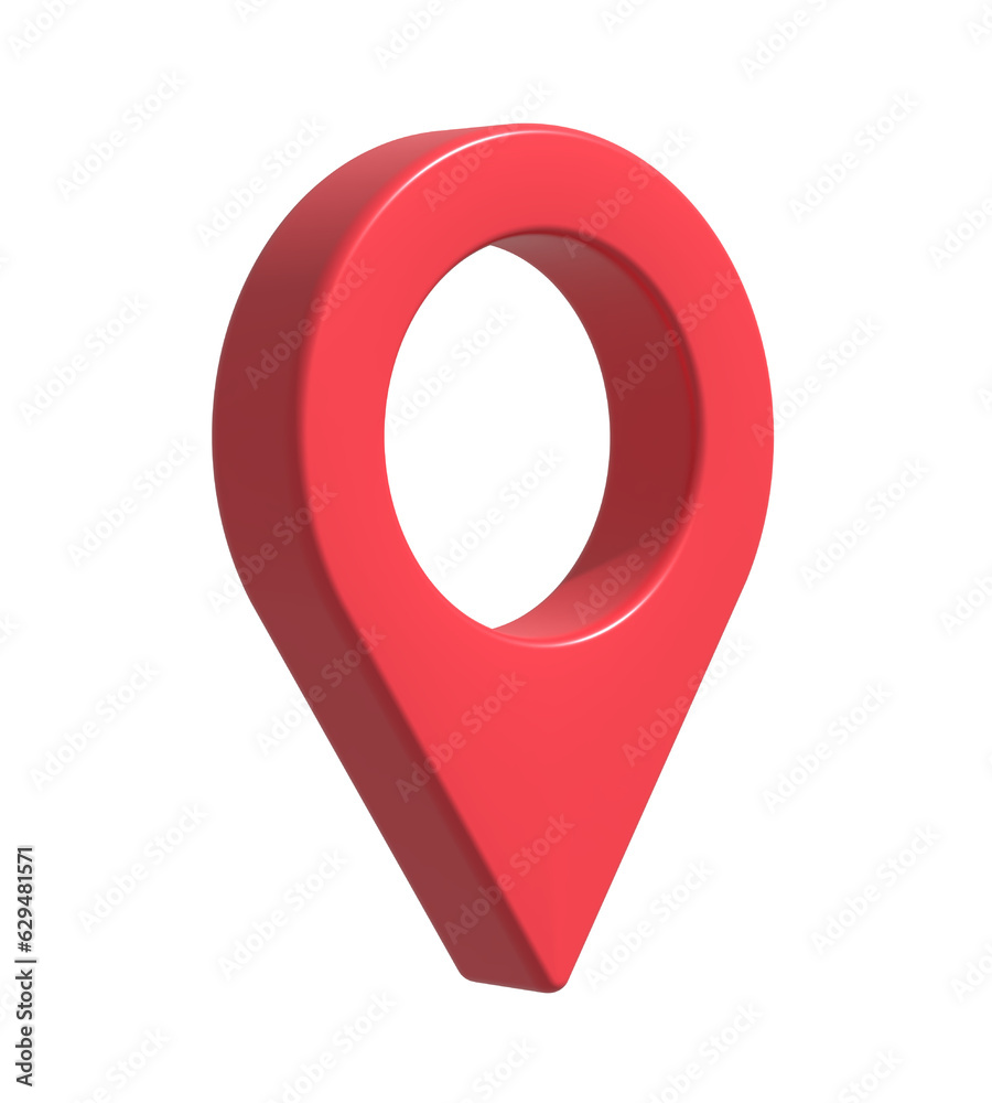red pin location side view on transparent background red pin location side view on transparent background
