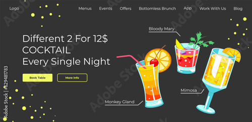 Different cocktails every single night, website