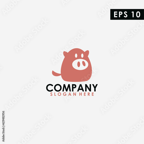 Pig Logo Design. Pig Logo Template. Modern Design. Flat Logo. Vector Illustration