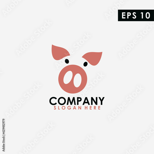 Pig Logo Design. Pig Logo Template. Modern Design. Flat Logo. Vector Illustration