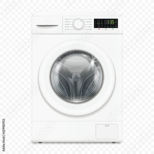 Washing machine mock up isolated on transparent background