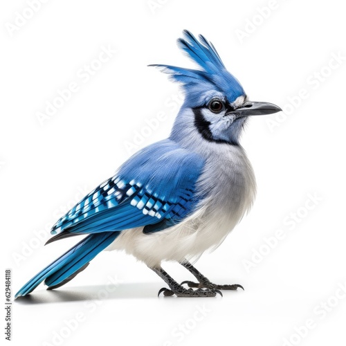 Blue jay bird isolated on white. Generative AI
