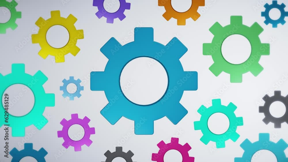 Dynamic 3D Gear Rotation: Symbolizing Teamwork, Business, and Technology Integration Dynamic 3D Gear Rotation: Symbolizing Teamwork, Business, and Technology Integration