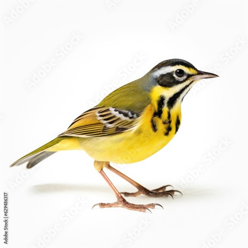 Kentucky warbler bird isolated on white. Generative AI