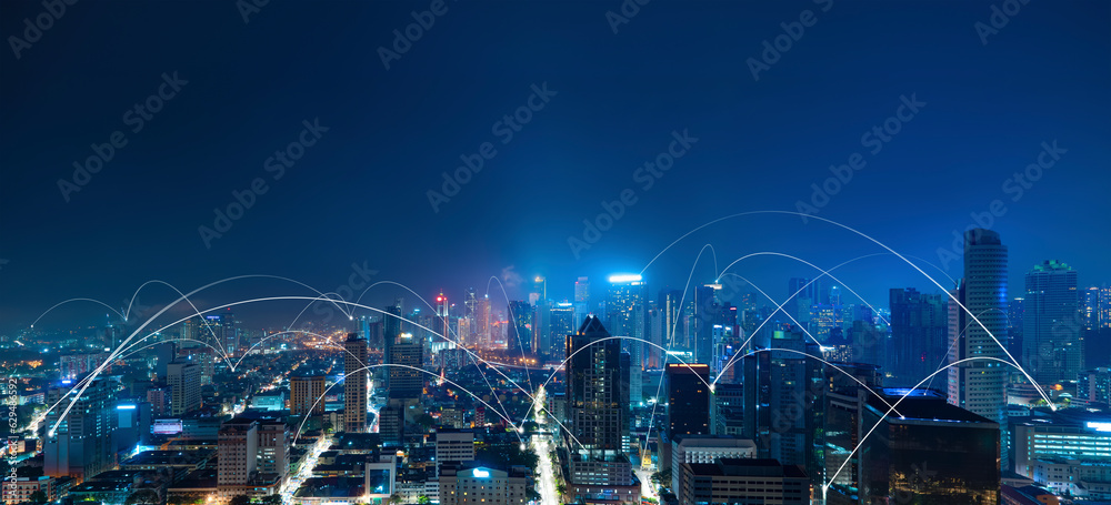 Smart City and network connection concept