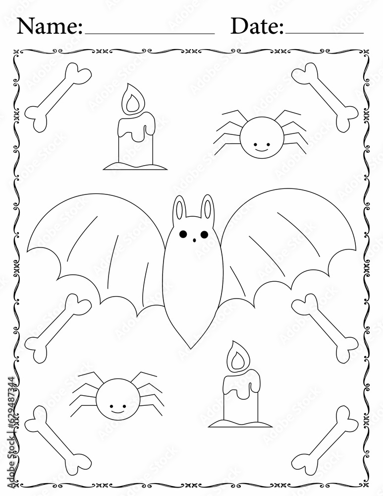 Printable Funny Halloween coloring sheet for kids and adults Stock ...