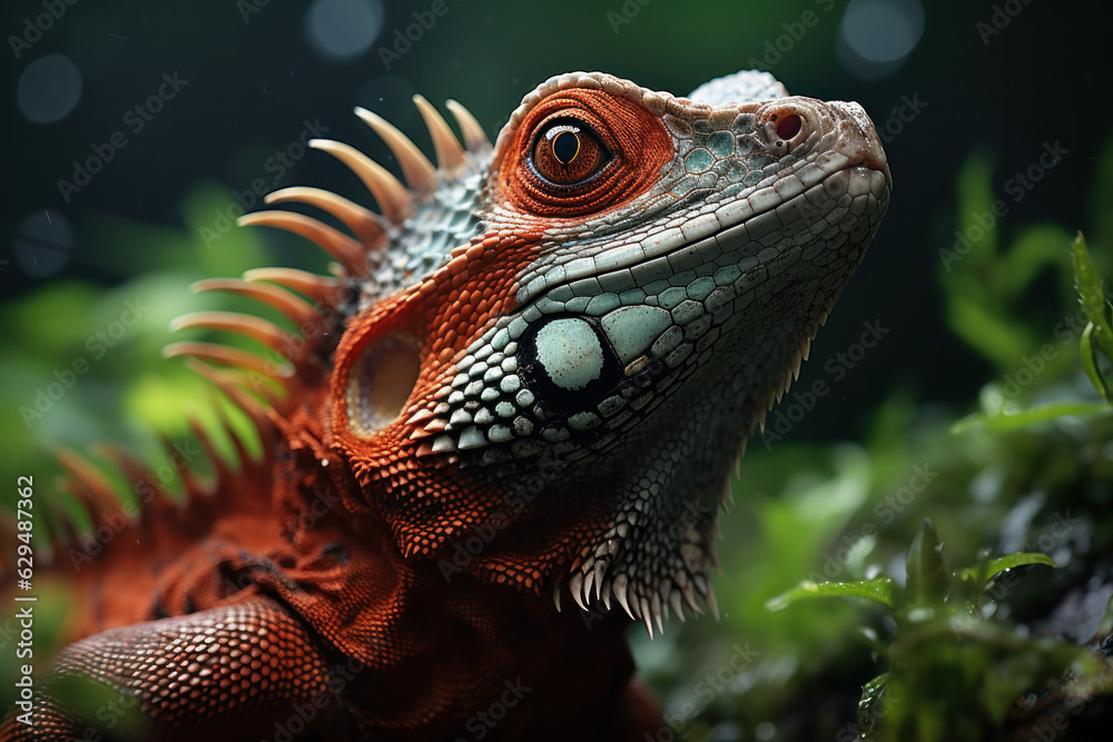 Fototapeta premium Lizard, Wildlife Photography, Generative AI