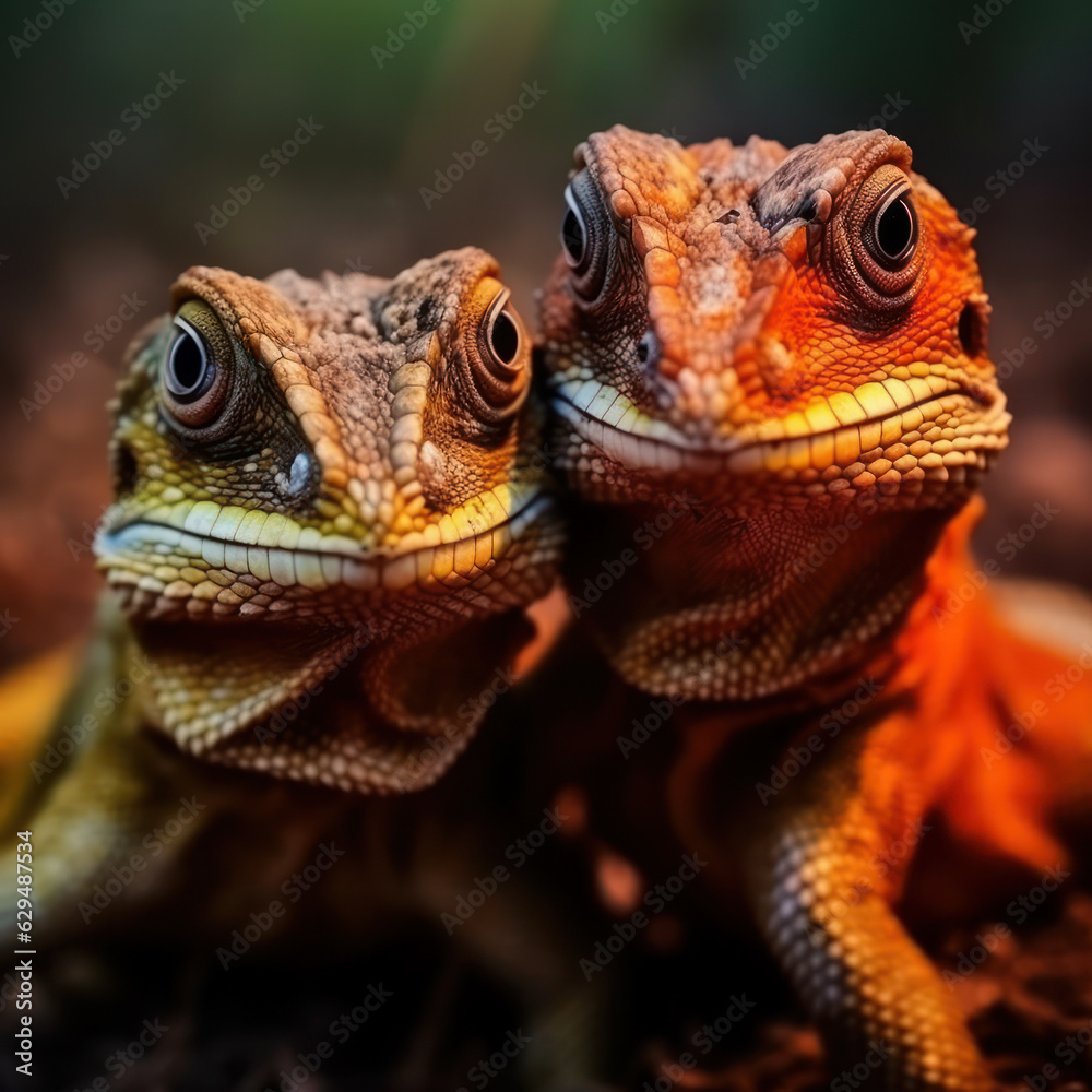Fototapeta premium Lizard, Wildlife Photography, Generative AI