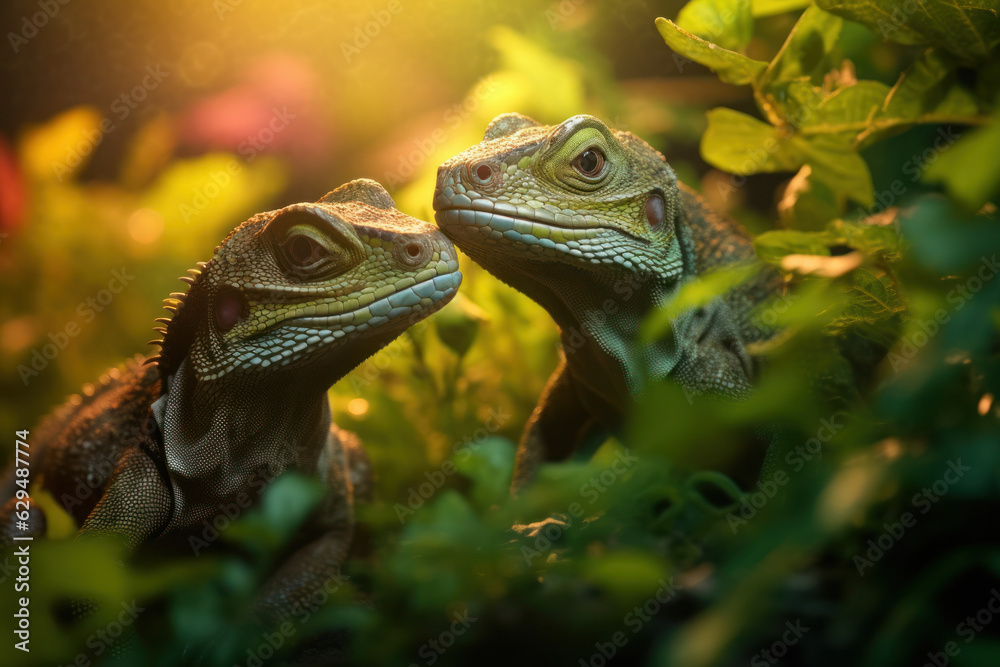 Obraz premium Lizard, Wildlife Photography, Generative AI