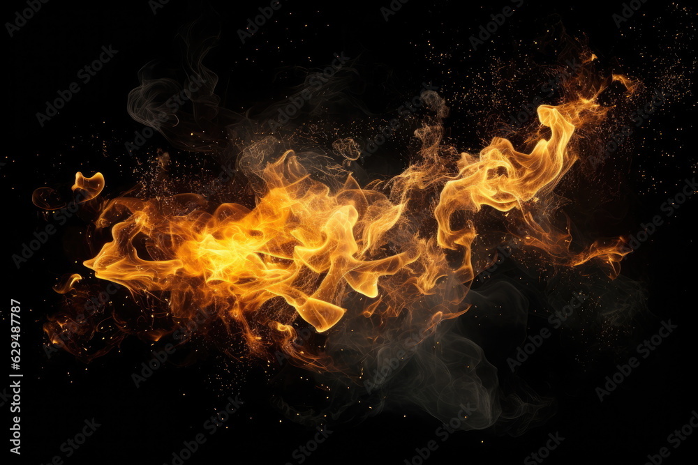 fire and spark on black background fire and spark on black background