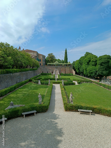 Italian gardens of Palazzo Gonzaga Guerrieri in Volta Mantovana.