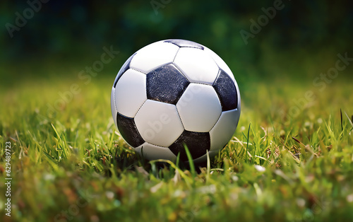 Soccer ball on grass © Aleksandr