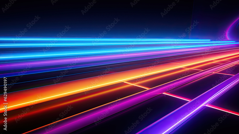 Background colorful neon 3d illustration rendered wallpaper speed lines