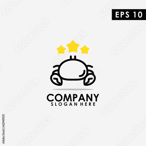Line Of Star Crab Logo Design Vector Template. Modern Design. Vector Illustration