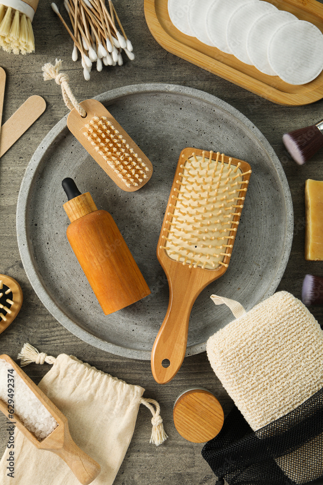 Self care concept, bamboo accessories for self care