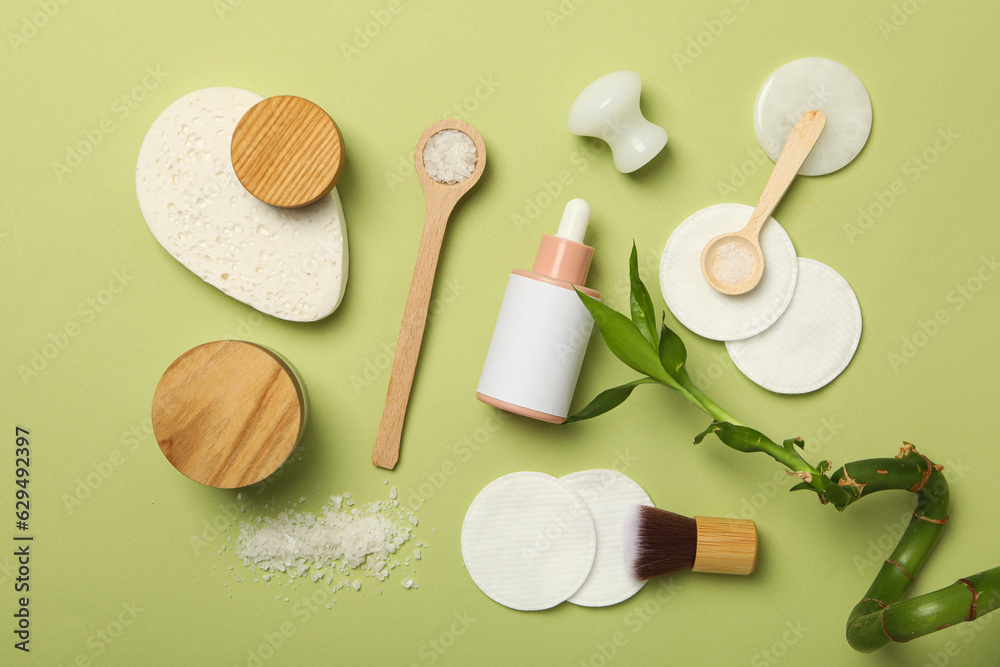 Self care concept, bamboo accessories for self care Self care concept, bamboo accessories for self care