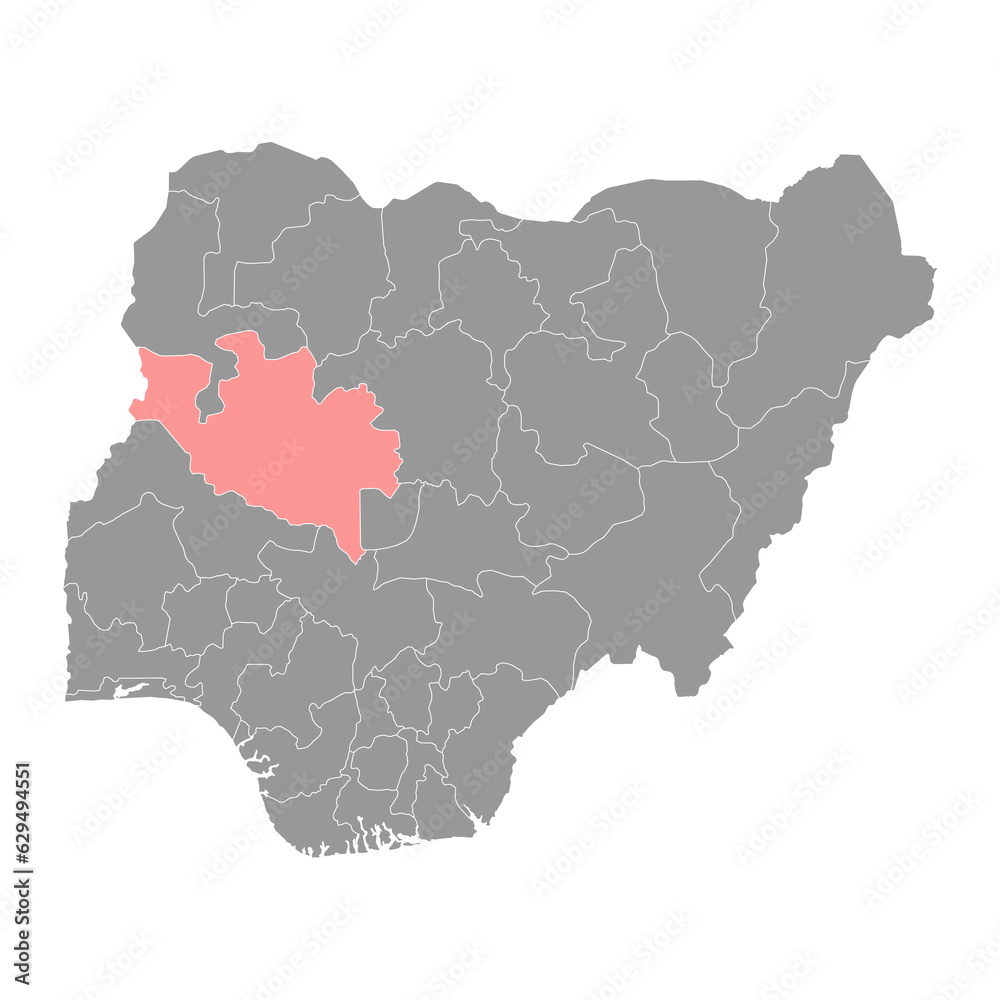 Niger state map, administrative division of the country of Nigeria. Vector illustration.