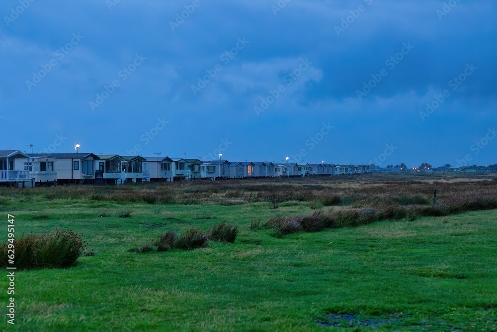 caravan houses on the shore of the sea caravan houses on the shore of the sea