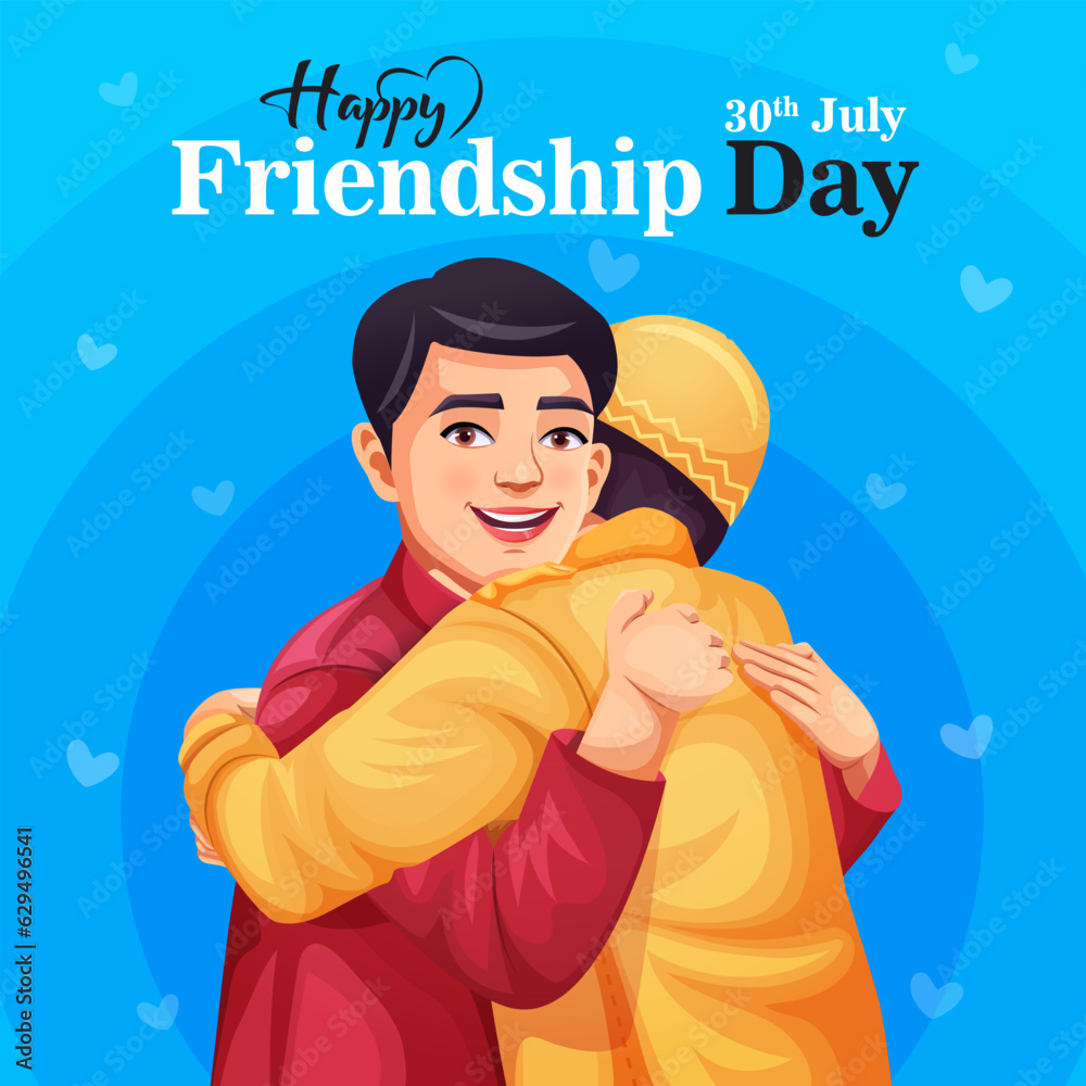 Fototapeta premium Happy Friendship Day Social Media Post Template, perfect for media social post, flyer, and banner.