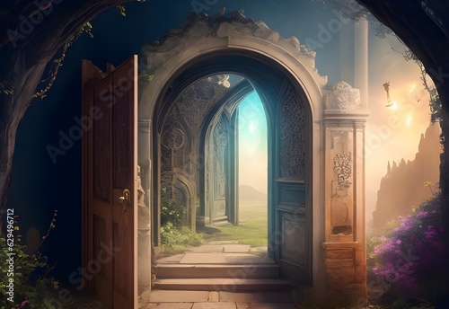 Enter a magical doorway into fantastical worlds, a portal of adventure and imagination beckoning you forward